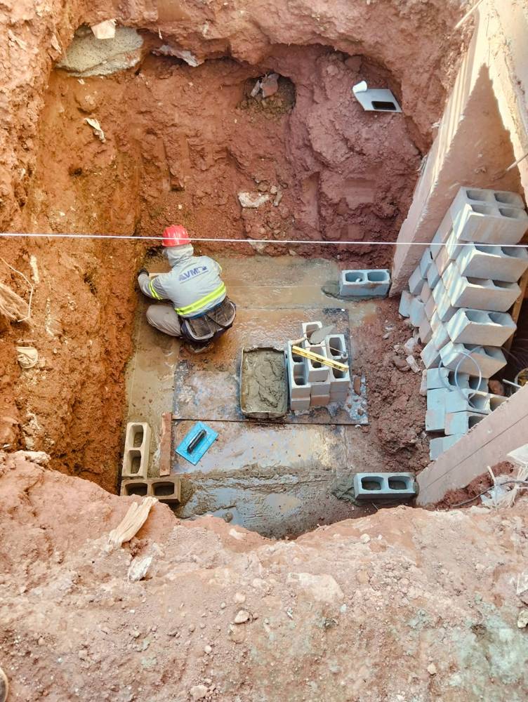 Início da execução do duto de ventilação